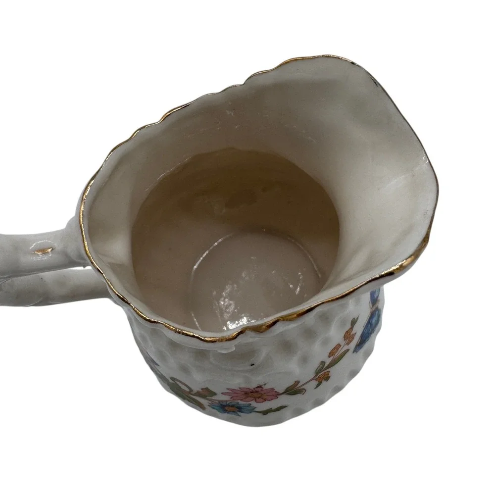 Aynsley Cottage Garden Mini Creamer Fine Bone China Floral Butterfly Gold Trim